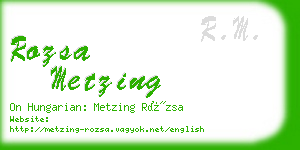 rozsa metzing business card